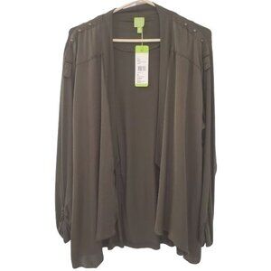 Adam Jacobs Satin Drape Front CoverUp Jacket